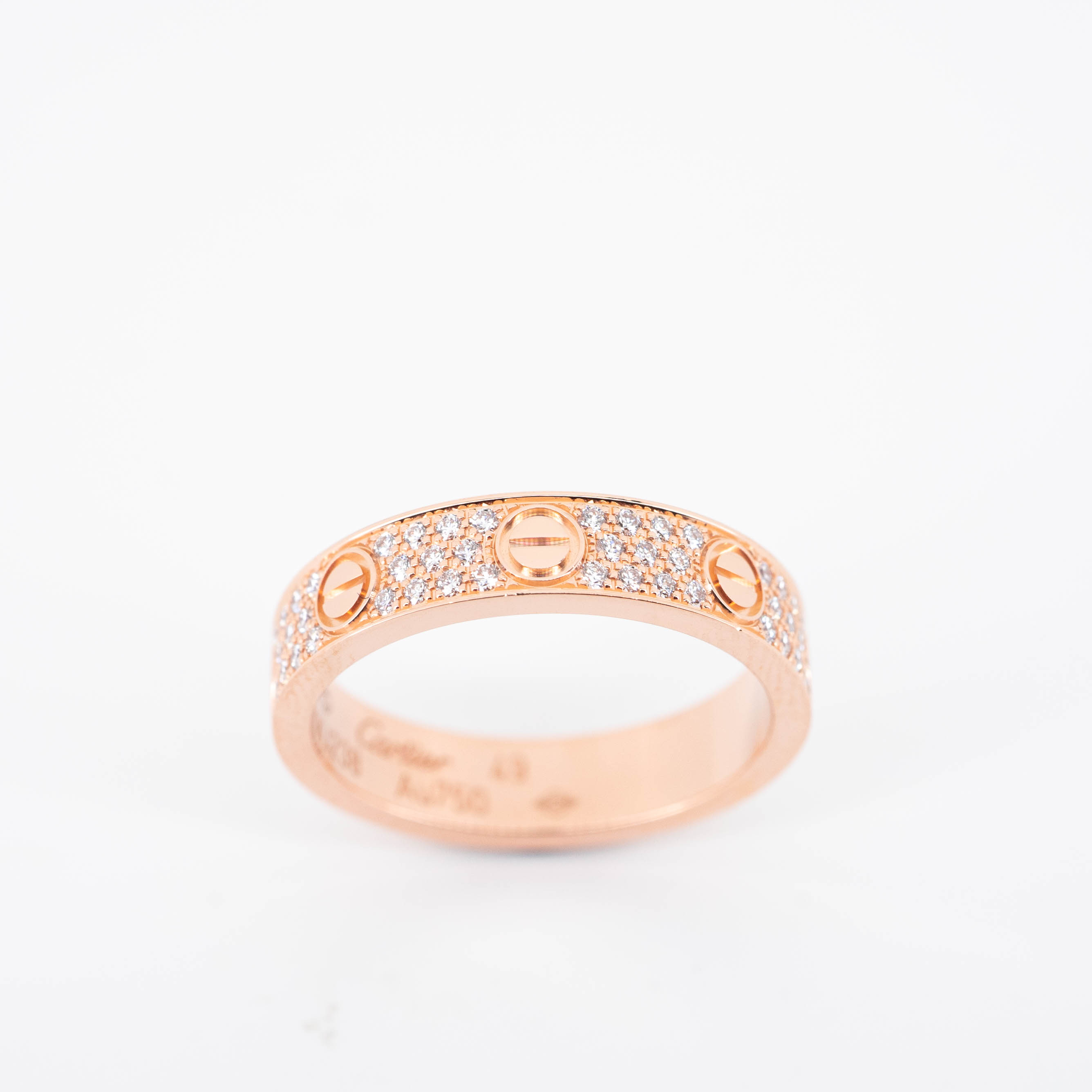 ** Sold ** แหวน Cartier Love Band with Pave Diamonds ทองชมพู18K ไซส์ 49# (Used) +กล่องและการ์ด2021