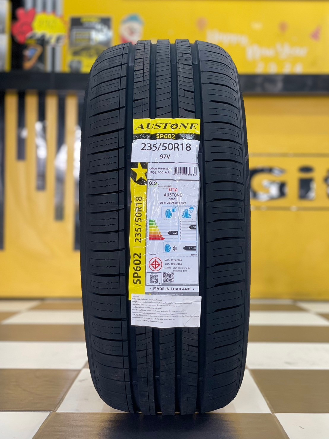 ยางใหม่ AUSTONE SP602 235/50R18 ยางผลิตไทย คุ้มค่ารับประกันบาดบวมเบียดตำ180วันเคลมฟรี ยางใหม่ปี2024