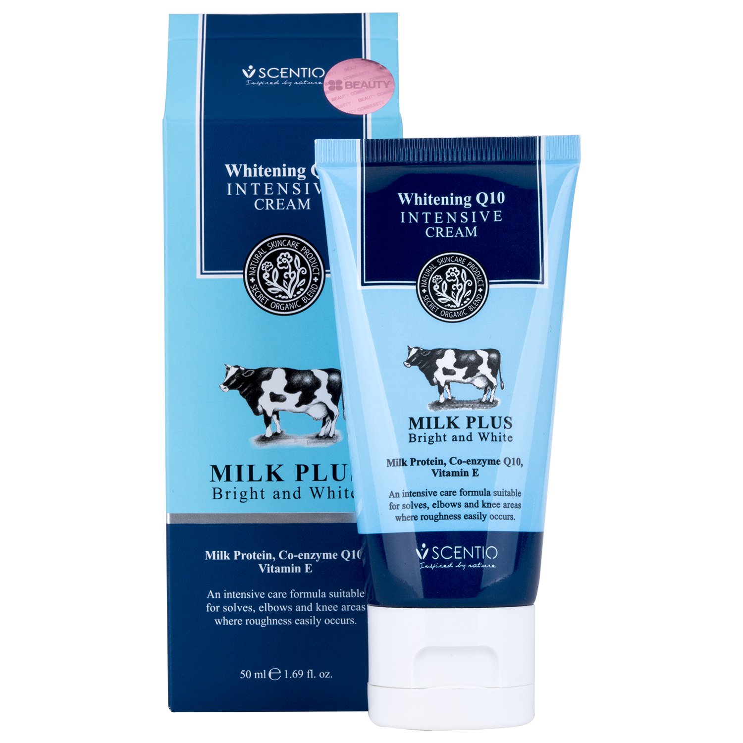 SCENTIO MILK PLUS WHITENING Q10 INTENSIVE CREAM ผลิตภัณฑ์บำรุงผิวสูตรเข้มข้น