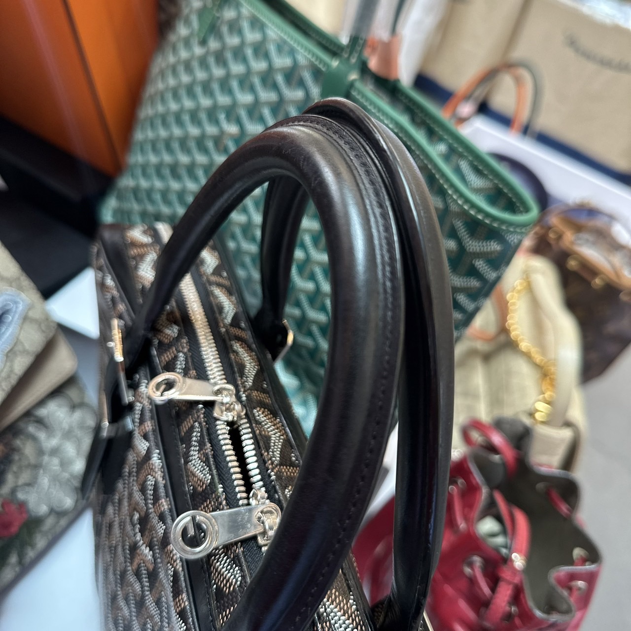 กระเป๋าใส่เอกสาร Goyard Black Goyardine Canvas and Leather Ambassade PM Briefcase มือสอง