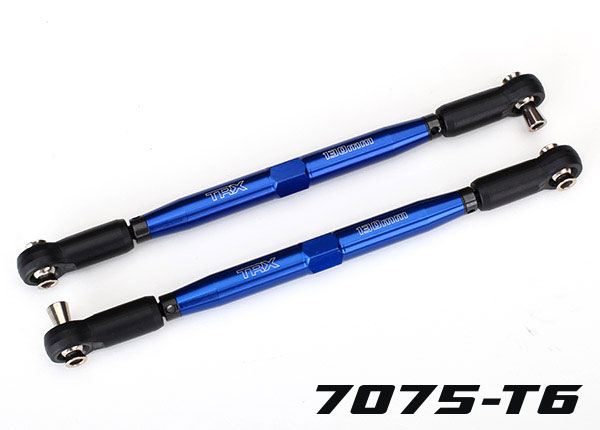 7748X Toe links, X-Maxx® (TUBES blue-anodized, 7075-T6 aluminum, stronger than titanium) (157mm) (2)/ rod ends, assembled with steel hollow balls (4)/ aluminum wrench, 10mm (1)