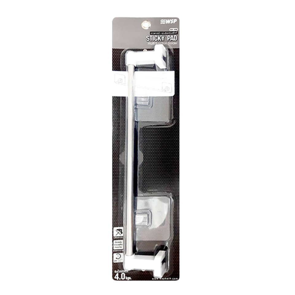 WSP ราวพาดผ้าพร้อมแผ่นสติ๊กเกอร์ รุ่น BA-506 สีขาว