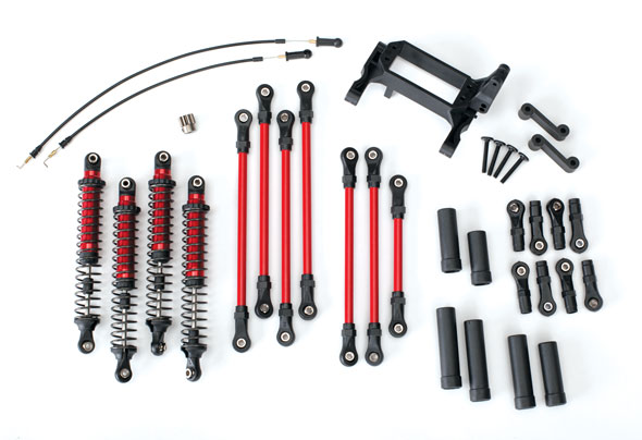 8140R Long Arm Lift Kit, TRX-4®, complete (includes red powder coated links, red-anodized shocks)
