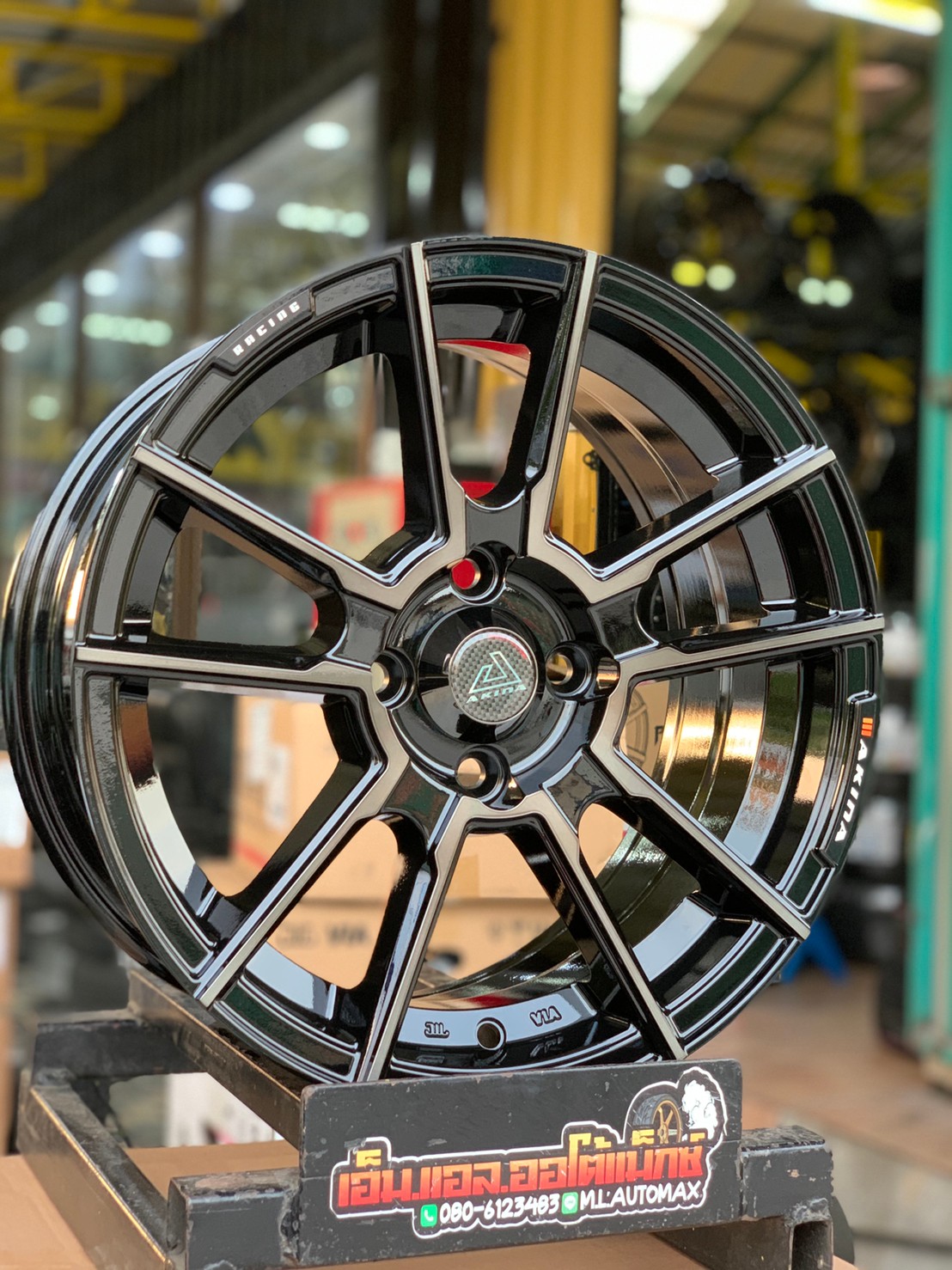 SSW #Model 363 ขอบ15 กว้าง7 4รู100 ออฟ38 สีดำกันหน้าก้านกลึงขอบเงาสีชา