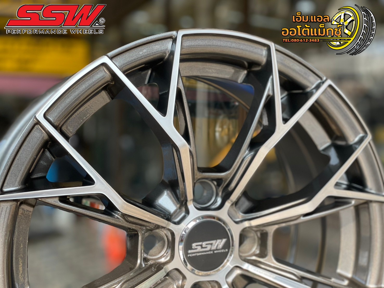 ล้อแม็กซ์ใหม่ขอบ15 สวยหรู สีเทาเงากลึงหน้า SSW389 15x6.5 ET35 4x100