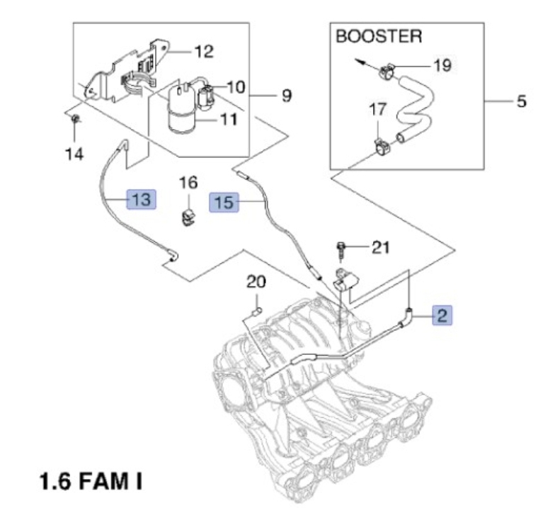 ชุดท่อแวคคั่ม (3ชิ้น) OPTRA1.6