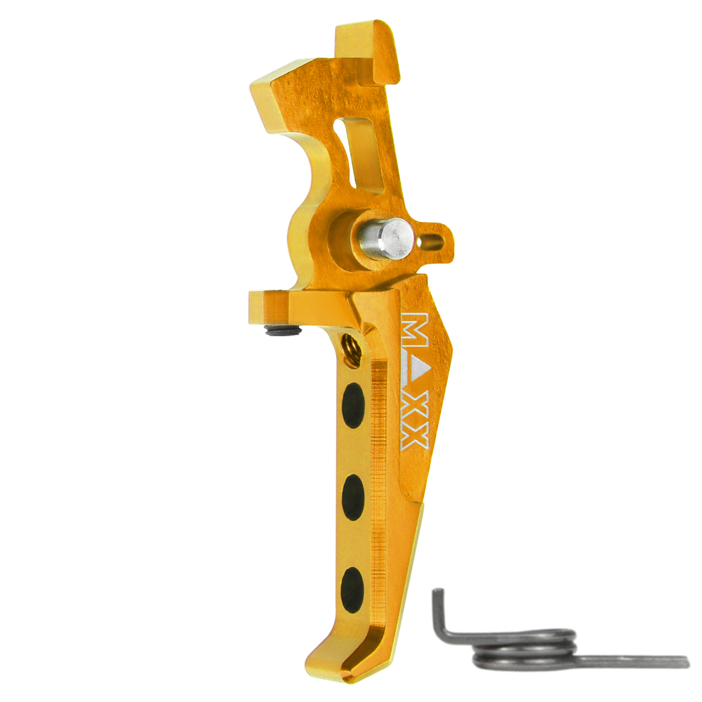 MX - RTG DE CNC Aluminum Advance Speed Trigger Style E Dark Earth สำหรับไกคอนแทกเท่านั้น ปรับตั้งระยะไกได้ (กรณีใช้กับไก SSS ของ ICS ต้องมีการปรับแต่งตำแหน่งเตะชุดอิเล็กทรอนิกส์)