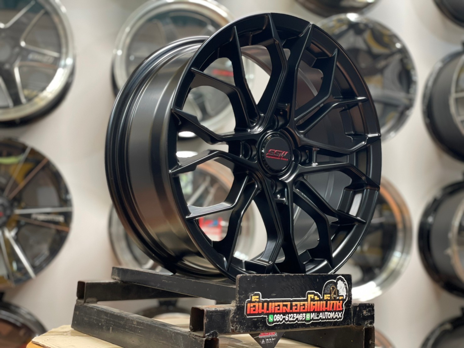 ล้อแม็กซ์ SSW S390 ล้อแม็กซ์ขอบ15 กว้าง6.5 ออฟ35 4รู100 สีดำด้าน งานStamford Sport Wheel
