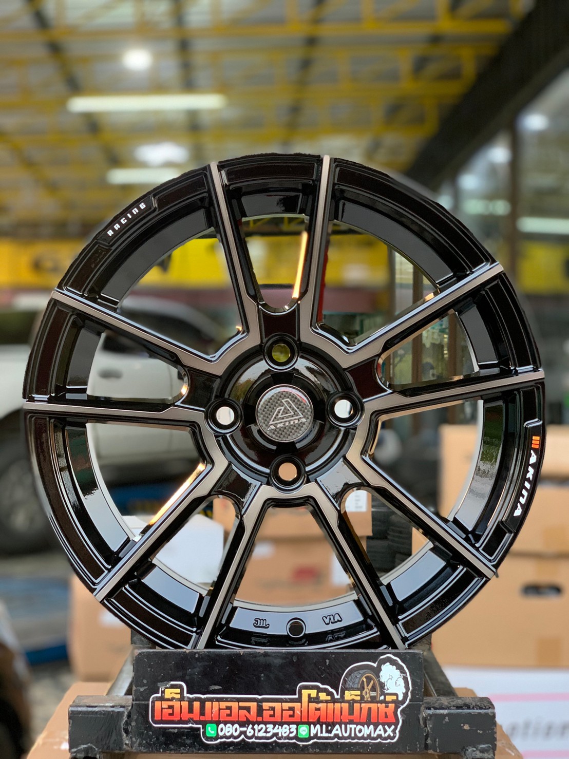 SSW #Model 363 ขอบ15 กว้าง7 4รู100 ออฟ38 สีดำกันหน้าก้านกลึงขอบเงาสีชา