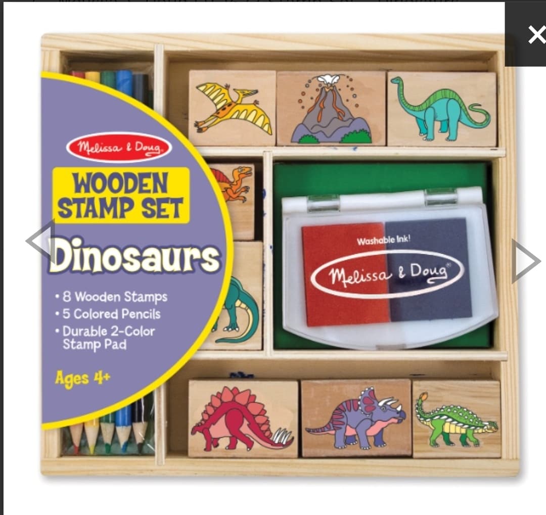 Melissa & Doug รุ่น 1633 Stamp Set - Dinosaurs เซ็ทสแต๊มป์ ชุดไดโนเสาร์ ส่งเสริมการเล่นอย่างมีจินตนาการ ส่งเสริมการออกแบบ สร้างสรรค์งานศิลปะ และ ส่งเสริมการมีสมาธิ