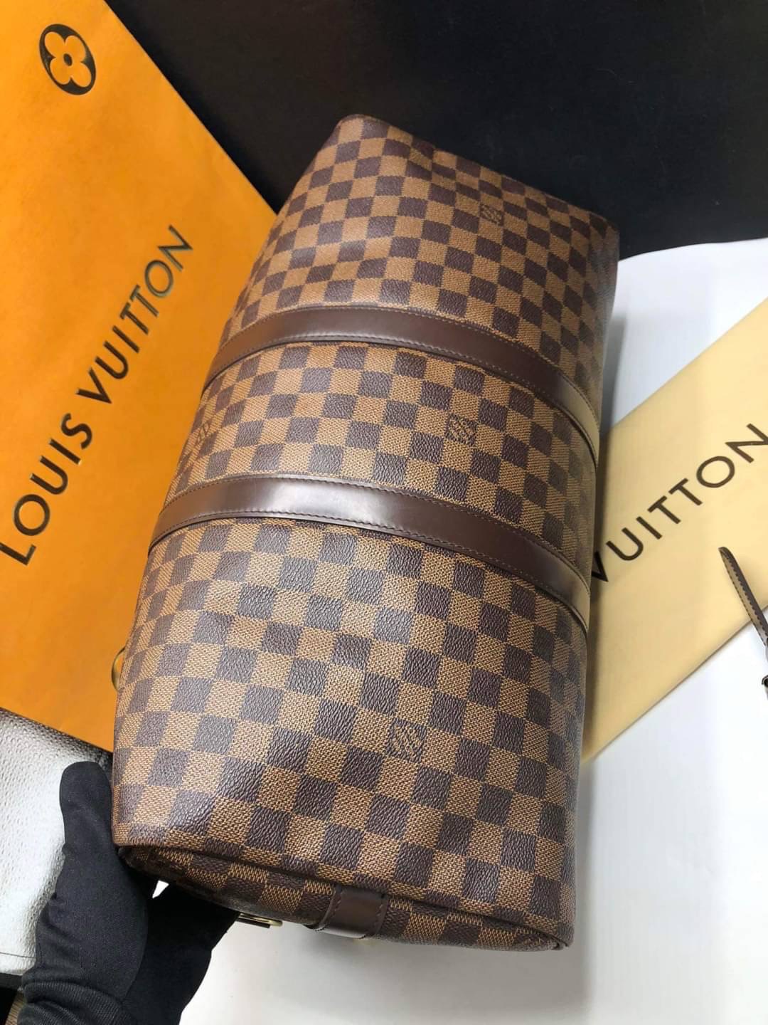 กระเป๋าเดินทางแบรนด์เนมแท้มือสอง Louis Vuitton Damier keepall 45 dc12