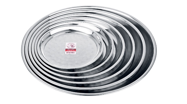 131030 ถาดกลมสเตนเลส 12 นิ้ว 30 ซม. ตราหัวม้าลาย