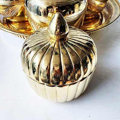 โถฟักทองเนื้อทองเหลือง 5 นิ้ว ทองเหลืองไทยรุ่นหล่อหนาพิเศษ