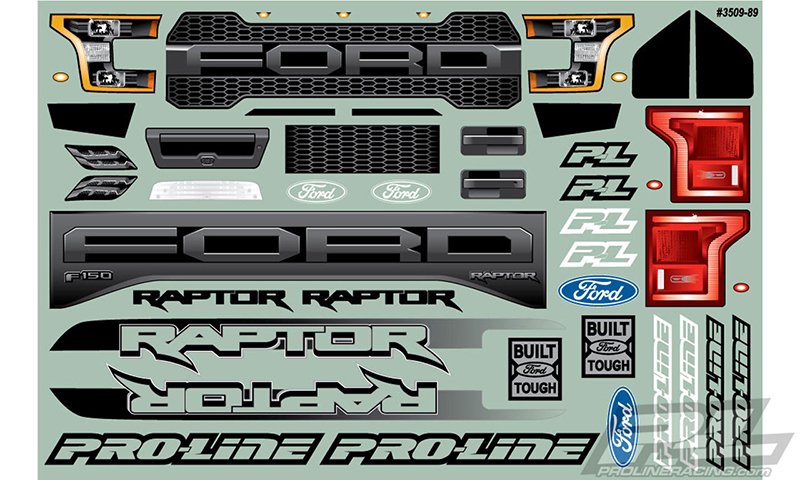 PRO-3509-00 1/10 2017 Ford F-150 Raptor Clear Body 12.8" WB TRX-4