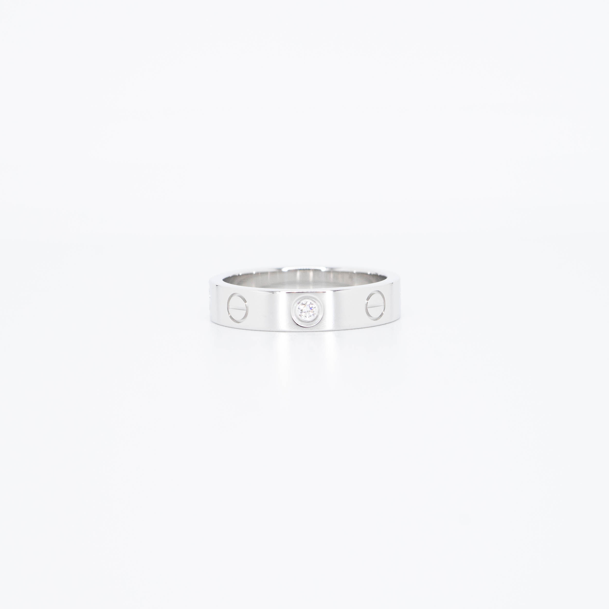 แหวน Cartier Love band 1Diamond ทองขาว18K ไซส์ 50# (Used)