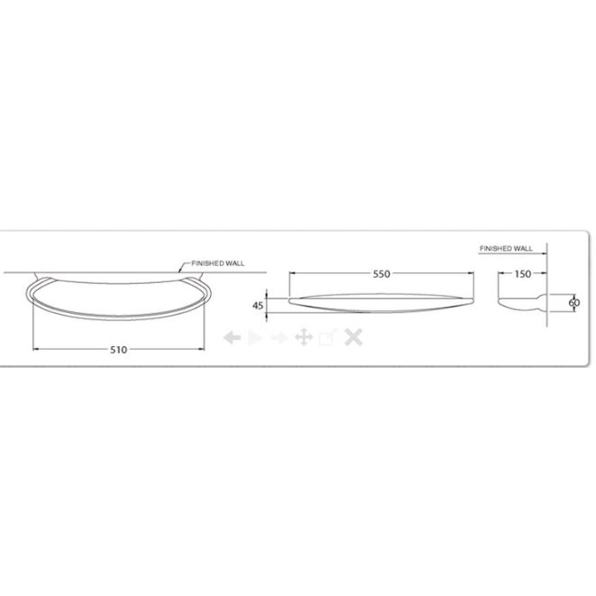 COTTO C8540 หิ้งวางของ รุ่น อีลีท พร้อมชุดสกูรยึดผนัง ควรใช้คู่กับอุปกรณ์ภายในห้องน้ำ Elite Series
