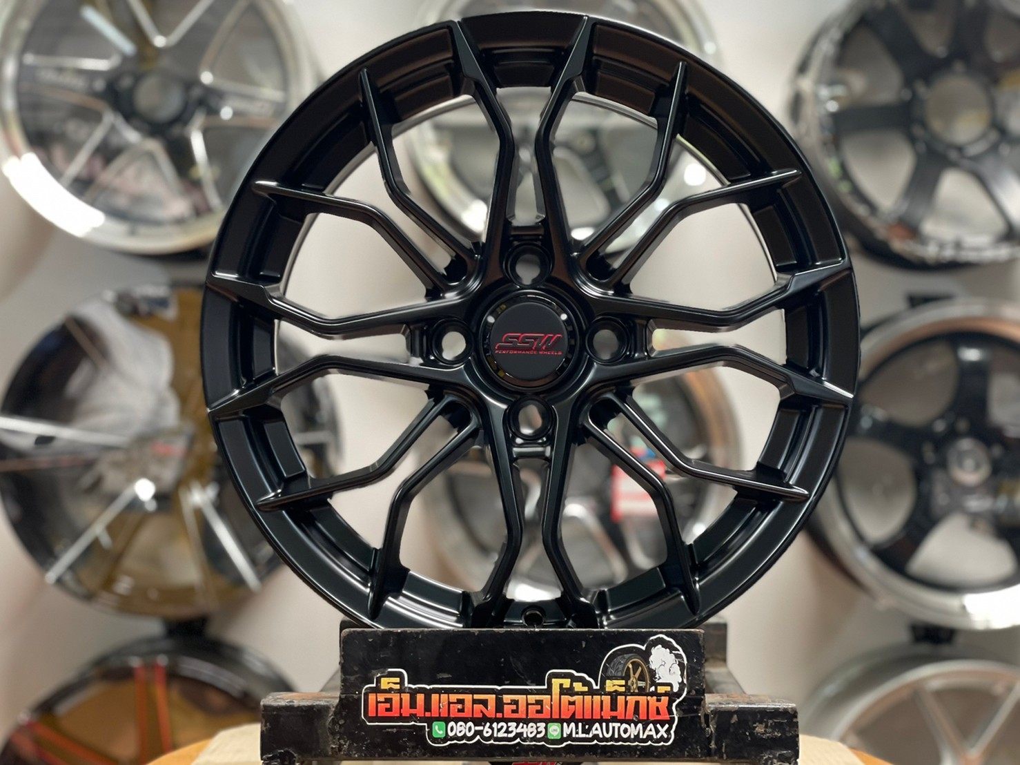 ล้อแม็กซ์ SSW S390 ล้อแม็กซ์ขอบ15 กว้าง6.5 ออฟ35 4รู100 สีดำด้าน งานStamford Sport Wheel