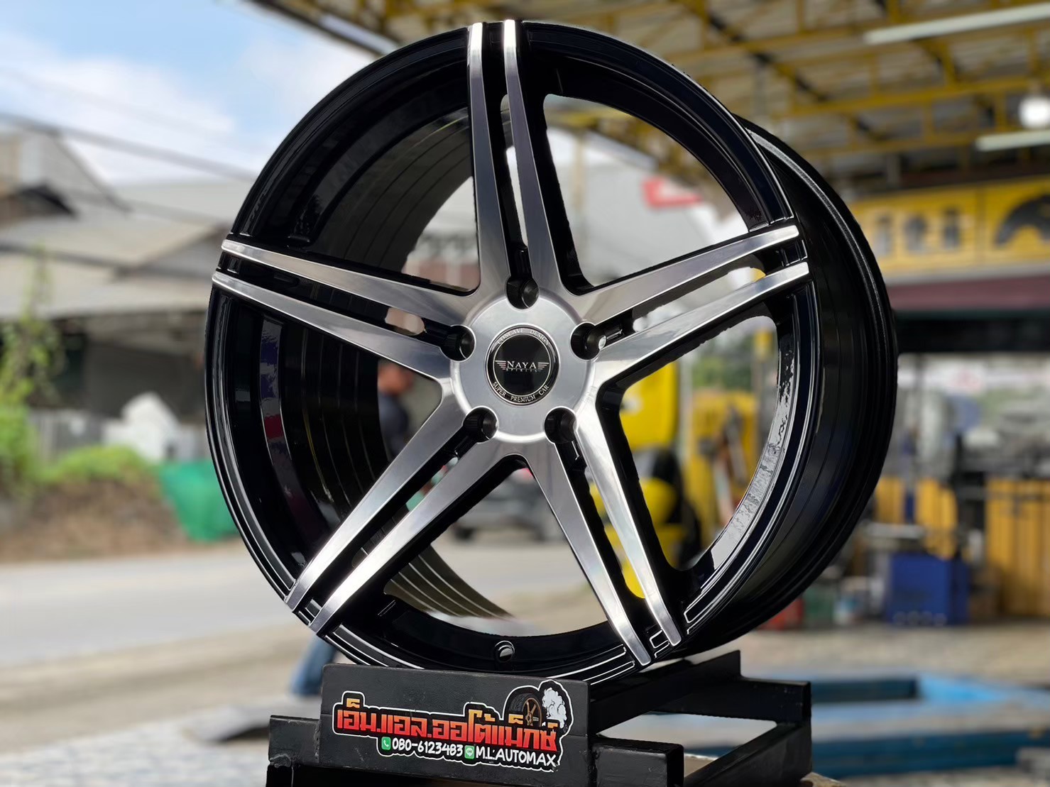 ล้อแม็กซ์ใหม่ขอบ19 #NAYA 19x9.5 ET20 5x120 สีดำ หน้าเงา 5ก้านคู่