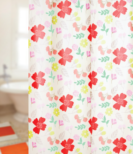 ม่านห้องน้ำพลาสติก SCP-1 C4075 ลาย Romantic Flowers 180x180 ซม. PEVA (WSP)