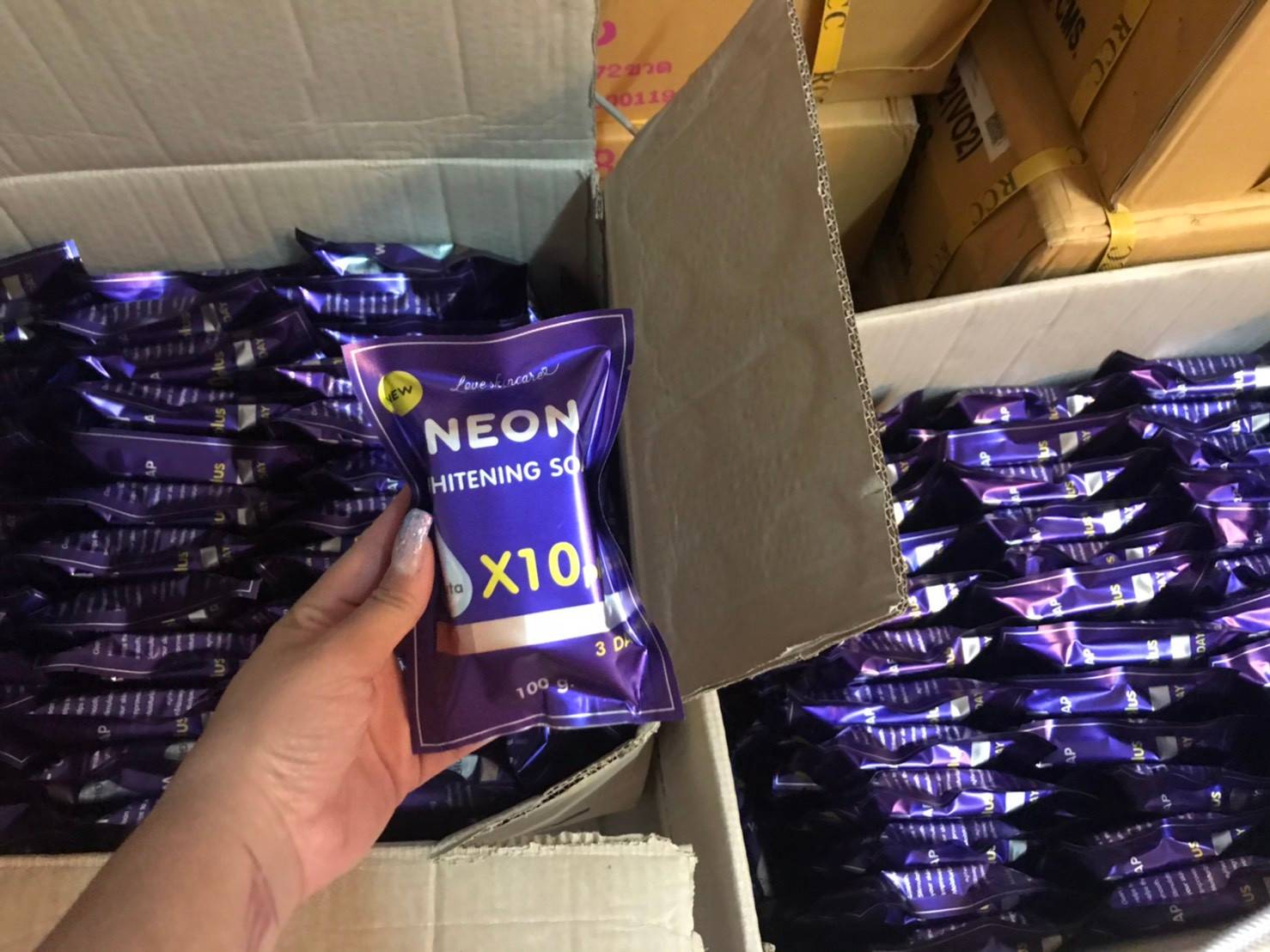 Neon whitening soap