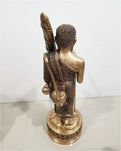 พระสีวลี เนื้อทองเหลือง ผิวฝาบาตร หายาก สูง 18 นิ้วครึ่ง ฐานล่าง 5 นิ้ว