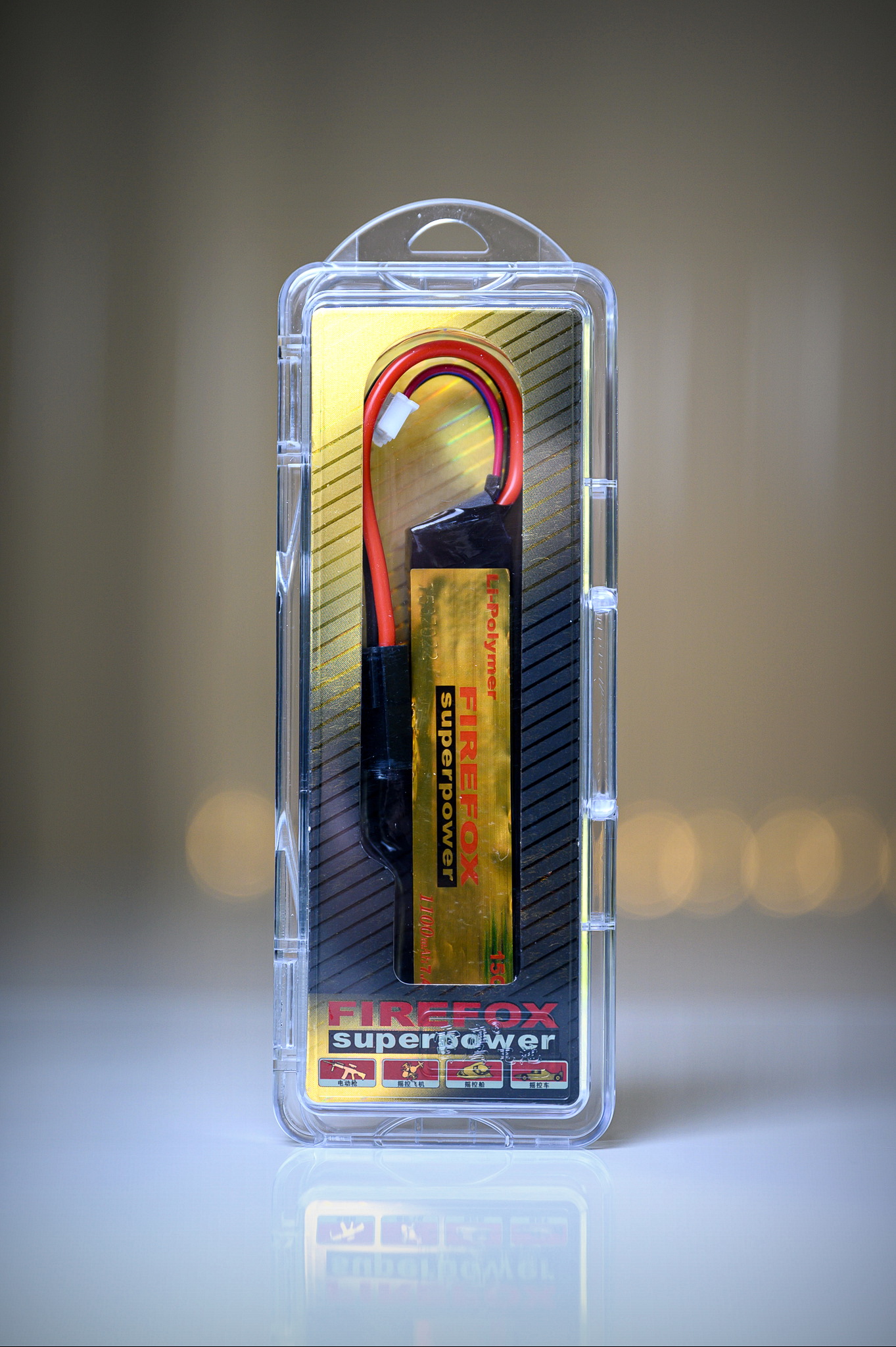 2S FF 7.4V 1100 mAh 15C Short FIREFOX Battery 7.4V สำหรับ PDW9 และ ICS-114, ICS-211S3 และ ICS-212S3 1,100 mAh 15C