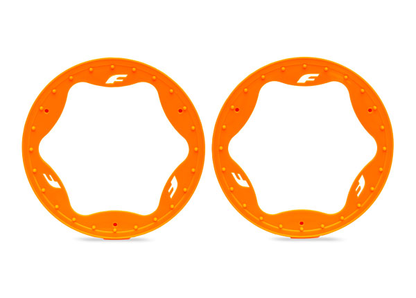 10948-ORNG Beadlock rings, rear, orange (4.3") (2)