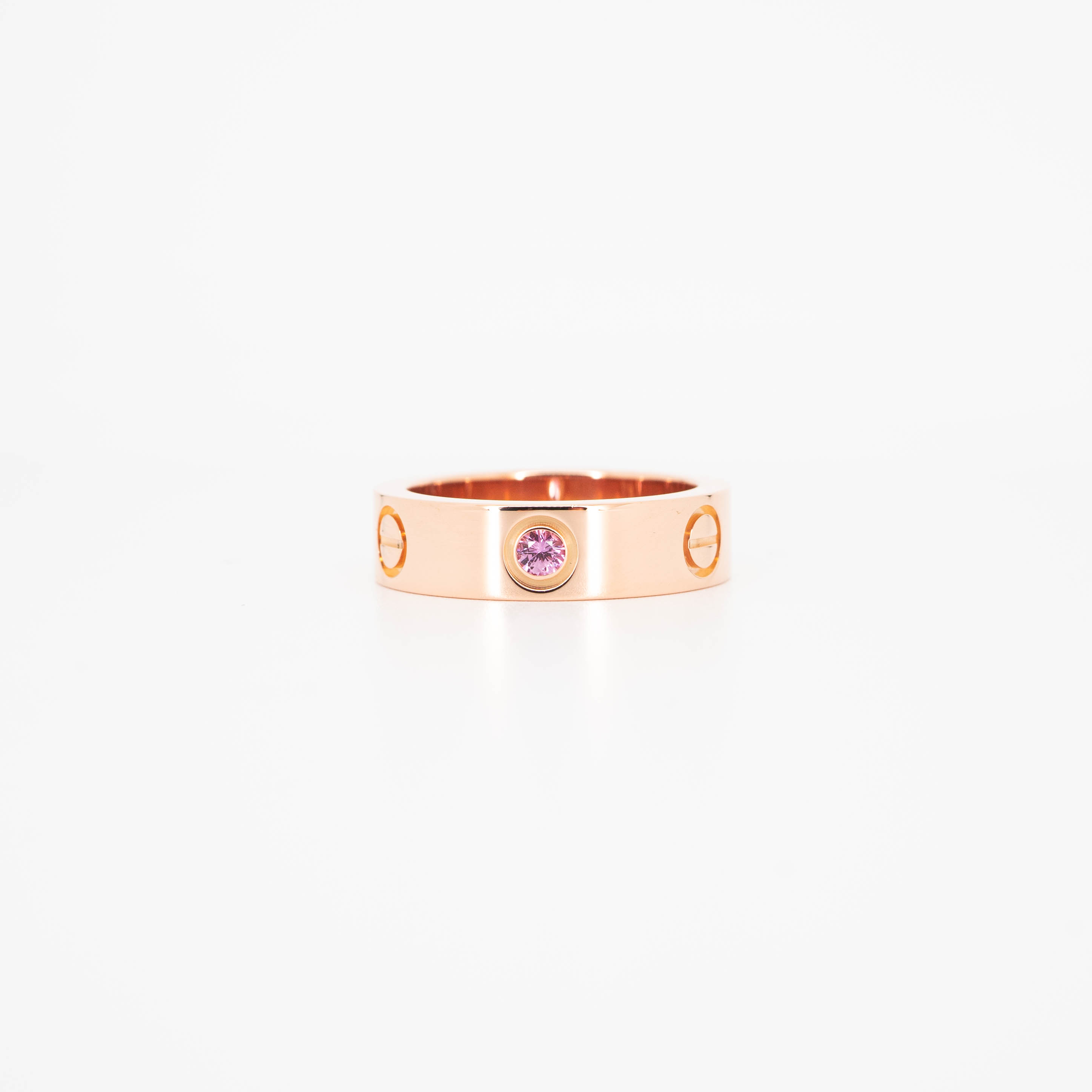 แหวน Cartier Love Pink sapphire ทองชมพู18K ไซส์ 54# (Used) +กล่อง