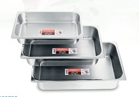 141132 อ่างอาหารสเตนลส /ถาดสเตนเลส 32 ซม. ตื้น (เล็ก/ตื้น) ตราหัวม้าลาย