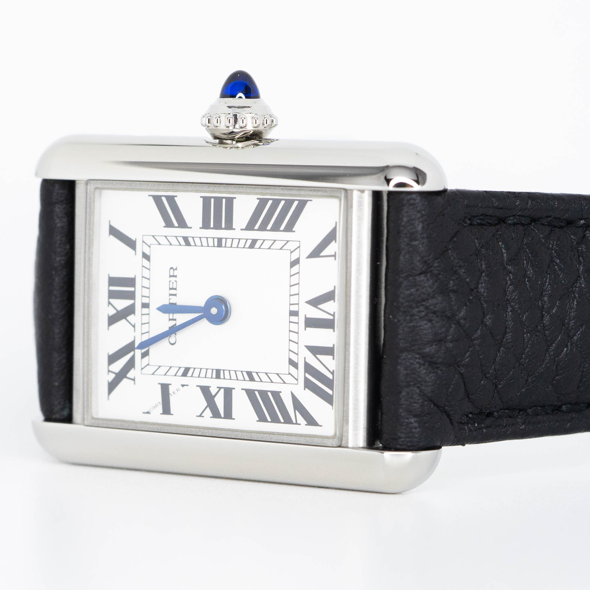 นาฬิกา Cartier Tank Must Watch Small model in Steel, Automatic Movement, Interchangeable Black Grained Calfskin Strap Ref. WSTA0042 (Used) +กล่องและการ์ดไทย2022