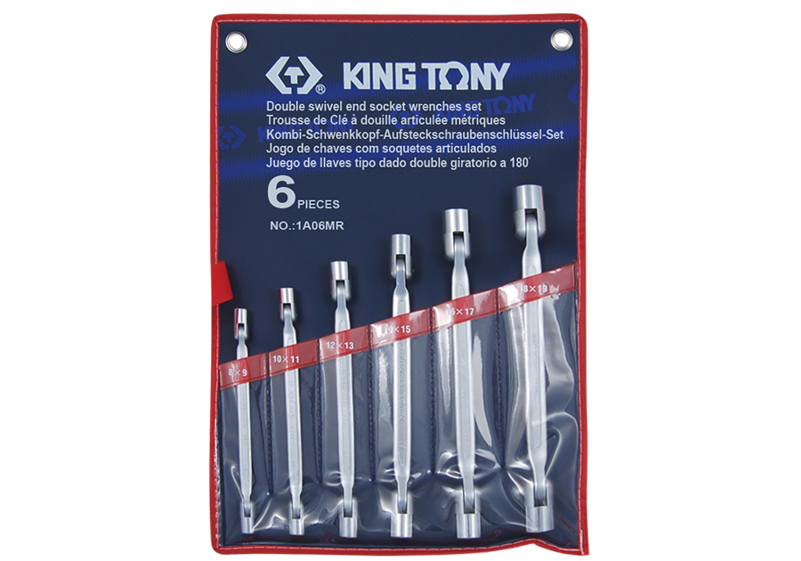 ชุดประแจบ็อก 2 หัว แบบอ่อนตัว 6ตัวชุด รุ่น 1A06MR KING TONY