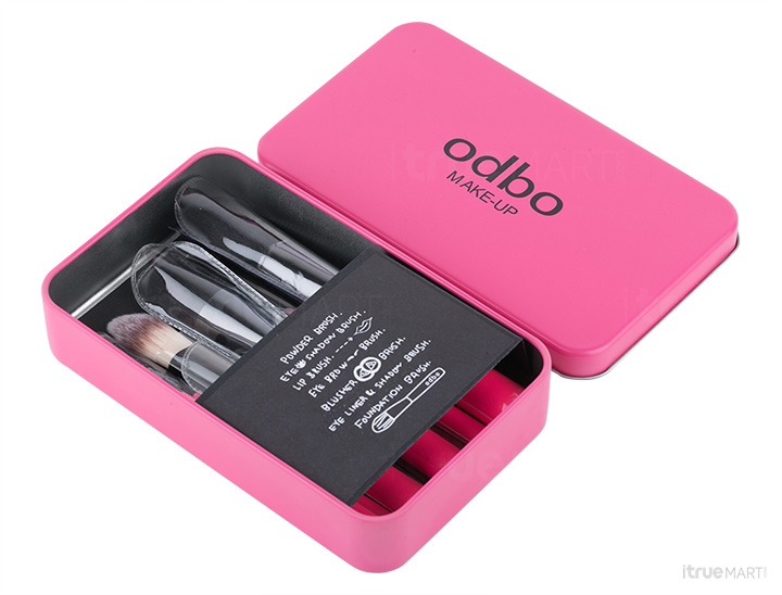 ODBO ชุดแปรงแต่งหน้า 7 ชิ้น Make up Box Brush Set (Pink Black)