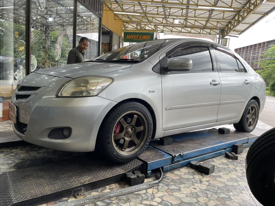 เปลี่ยนยาง🛞❤️ #TOYOTA_VIOS 🚘 🛞🐘#YOKOHAMA_A.Drive_195/55R15