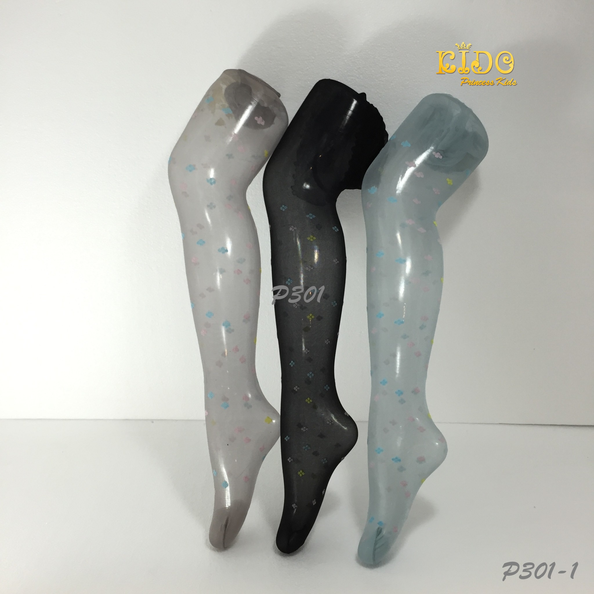 ถุงน่องเด็ก(มีหน้าร้านอยู่รัชดา)LZ3011 สีเขียวเนื้อซีทรูมีลายดอกไม้