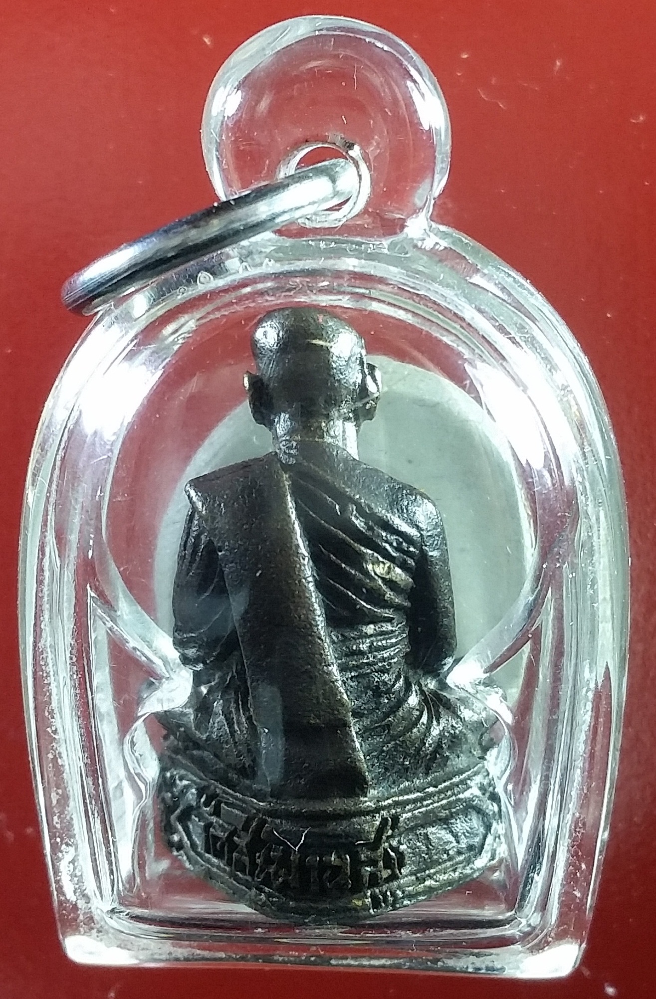 รูปหล่อหลวงปู่เอี่ยม วัดสะพานสูง ตอกโค้ดที่สังฆาฏิ เนื้อโลหะผสมรมดำ