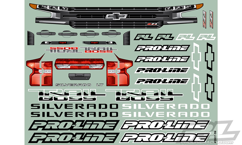 PRO-3507-17 1/5 Pre-Cut 2019 Chevy Silverado Z71 Trail Boss Clear Body: X-MAXX