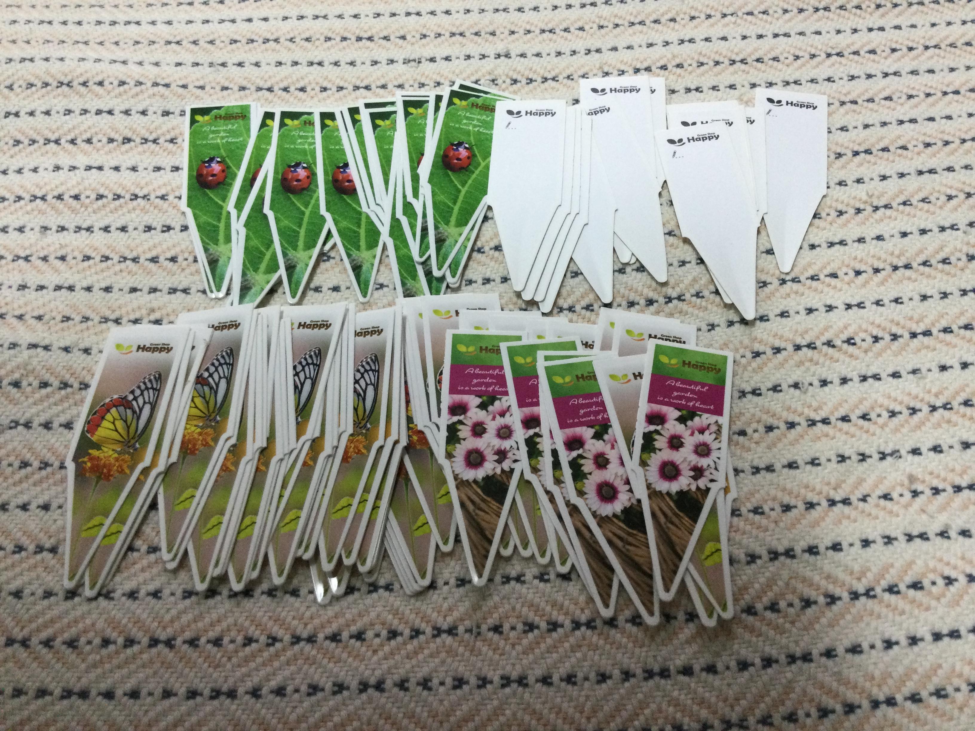 ป้ายชื่อพลาสติก Happy Green / ชุด 15 ชิ้น (UK)*