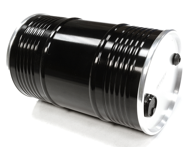 INT-C26128BLACKSILVER Realistic Billet Machined 1/10 Scale 55 Gallon Drum / Container / Barrel