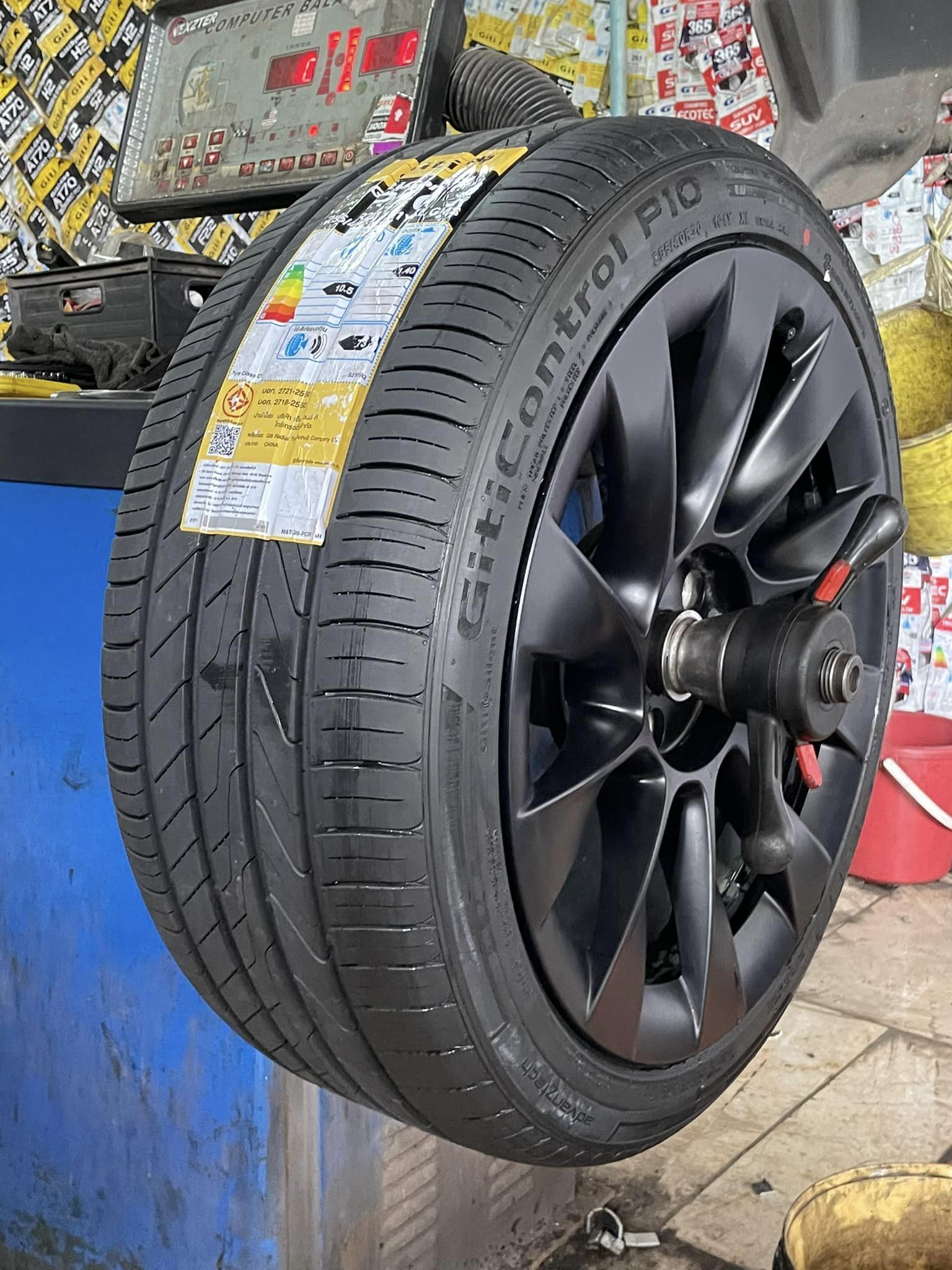 TESLA_MODEL Y เปลี่ยนยาง #รถไฟฟ้า100% #GITI_CONTROL P10 255/40R20 #ยางMagic Sound ยางฟองน้ำซับเสียง