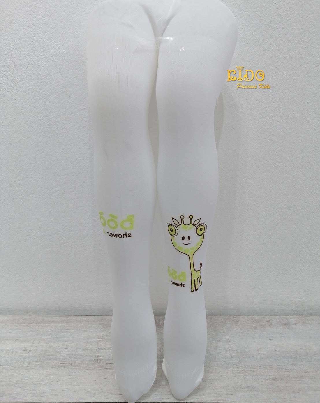 ถุงน่องเด็ก(หน้าร้านอยู่รัชดา)L5065G สีขาว เนื้อทึบลายยี่ราฟ