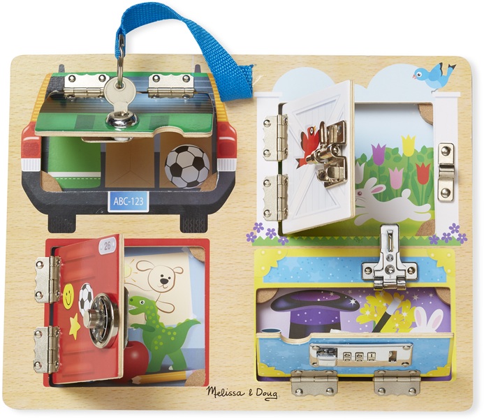 Melissa & Doug รุ่น 9540 Lock & Latch Board ชุดเล่นเปิดปิดล๊อคสารพัดแบบ ฝึกการบังคับมือ การแก้ปัญหา และการมีสมาธิ