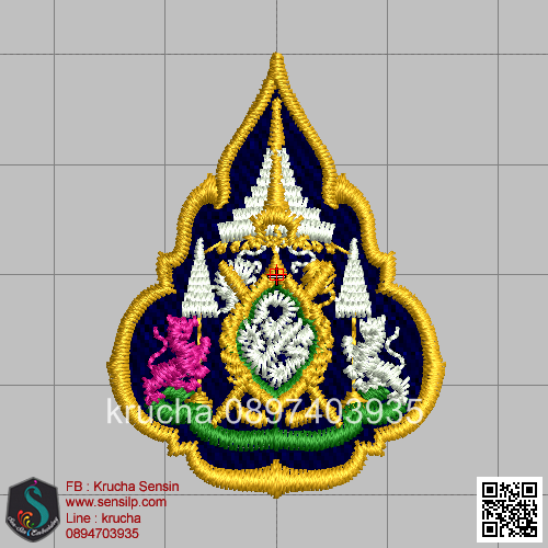 ไฟล์บล็อคปัก เข็มครองราช 1(พื้นกรมท่าสีผ้า ไม่ลงไหม)