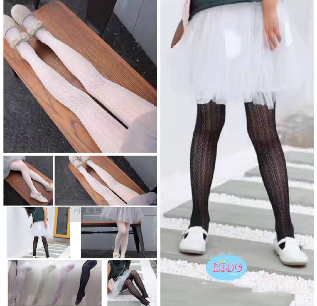 ssถุงน่องเด็ก(หน้าร้านอยู่รัชดา)LE669ถุงน่องเด็ก สีชมพู สีดำตัดเย็บจากผ้าลูกไม้ยืดลายลง ใส่สบายคะ