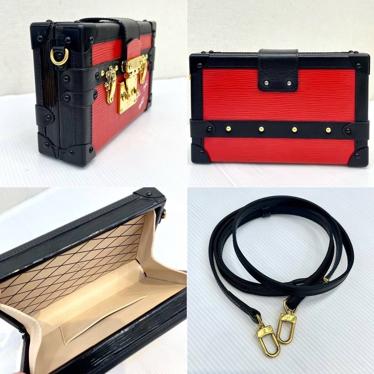 Lv Epi Petite Malle Trunk Bag สีแดง มือสอง