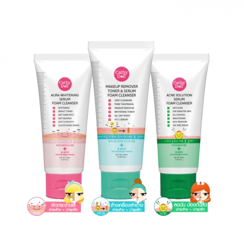 Cathy Doll Aura Whitening Serum Foam Cleanser 100ml โฟมล้างหน้า