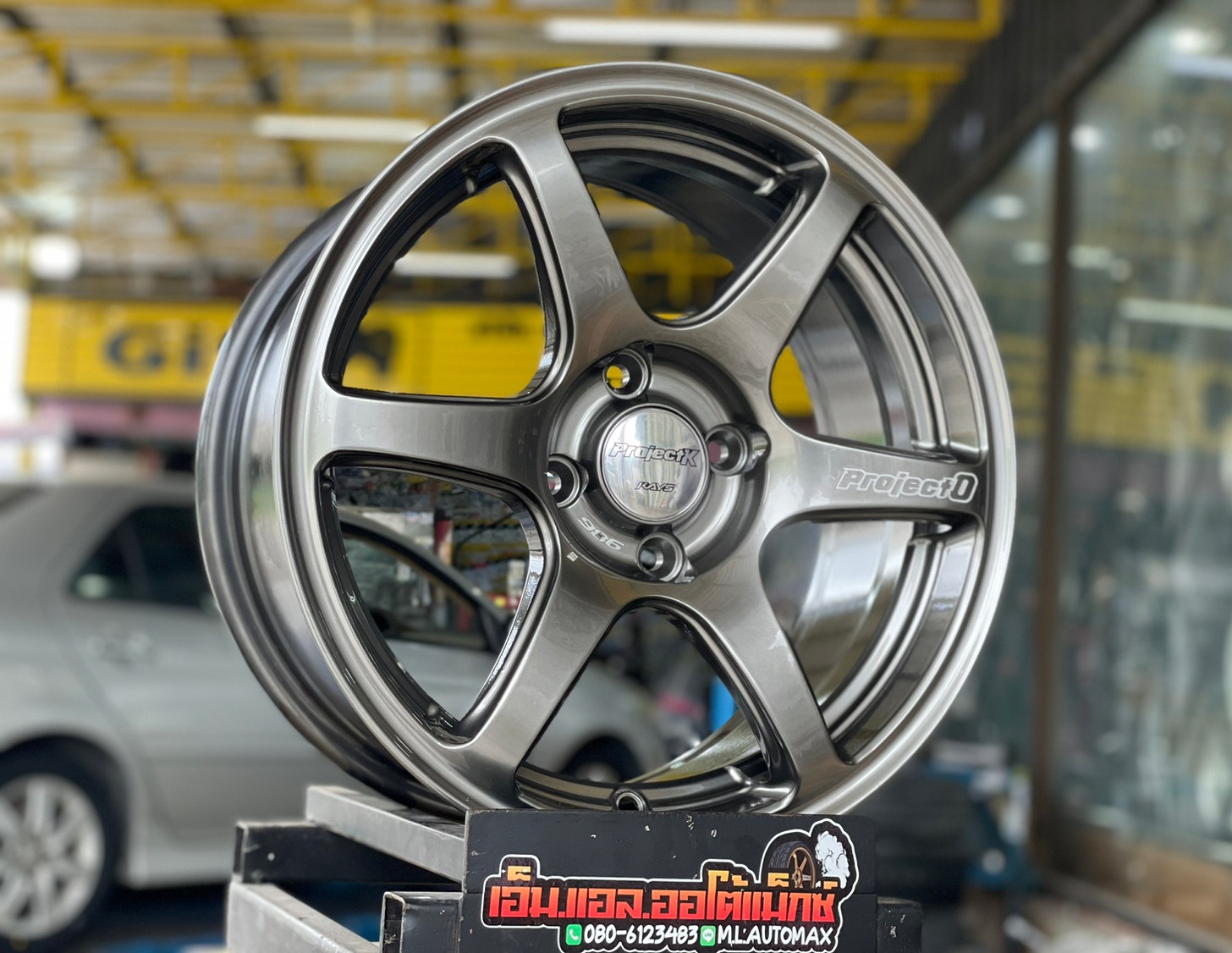 ล้อแม็กซ์ใหม่ขอบ15x7 4x100 ET35 สีเทากันสวยหรู ราคาล้อพร้อมยาง เริ่มต้น9900บาท