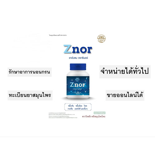 Znor ซีนอร์ ยาขับลม ตราซีนอร์ รักษาอาการนอนกรน สมุนไพรแก้นอนกรน 30แคปซูล กรน นอนกรน แก้นอนกรน ยาขับลม