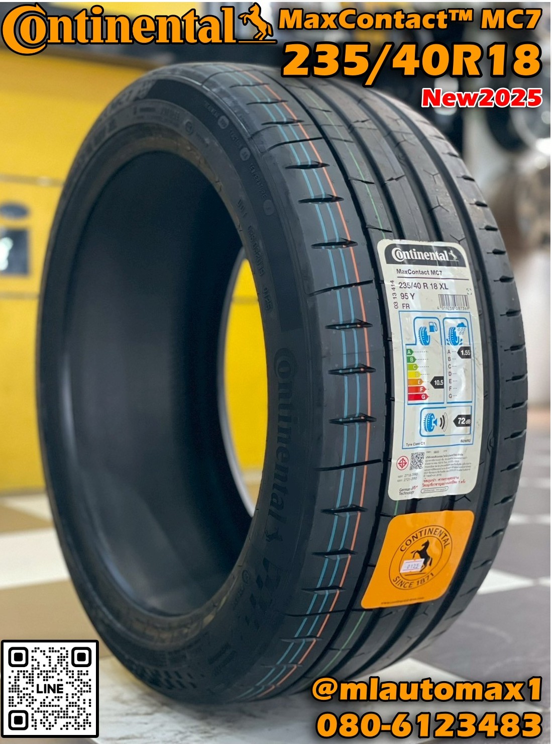 ยาง Continental MaxContact MC7 235/40R18 ยางใหม่ปี2025