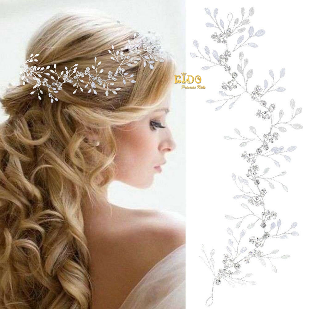 คาดผมเด็ก(หน้าร้านอยู่รัชดา)KF588เส้นคาดผม ประดับเพชร สีเงิน สวยหวานงานหรูมาก