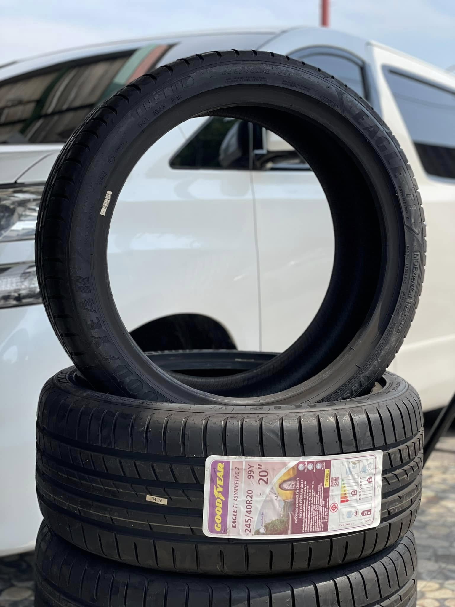 🛞❤️ #TOYOTA_VELLFIRE🛞เปลี่ยนยาง 🛞🐘#GOODYEAR_ASYMMETRIC2 #RunFlat #245/40RF20
